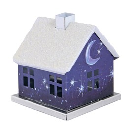 KNOX - Räucherhaus/Räucherkerzenhalter Romantikhaus aus Metall - für Räucherkerzen Größe M - Farbe: Blau - Maße: ca. 6 x 6 x 6,5 cm