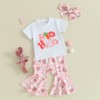 Easter Outfit Baby Girl Short Sleeve Bunny Chick Print Tops