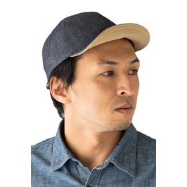 Nakota Nylon Denim Activity Cap, Baseball Cap, Men's, Women's, Spring, Summer, Autumn, Indigo, Blue, Blue, Large Size, Outdoor, Light Indigo × Natural