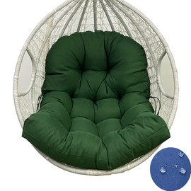GPPSUNGD Hanging Egg Chair Cushion 47 X 35 in Waterproof Indoor/Outdoor Hammock Chair Cushion Washable Hanging Basket Seat Cushion (without Chair) (Dark Green)
