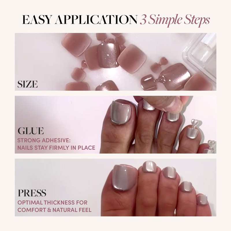 Glamnetic Press On Toenails - Cobalt Blue | Solid Opaque