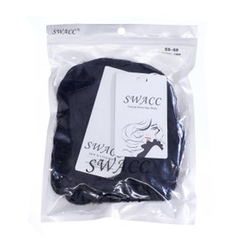 SWACC Short Messy Curly Dish Hair Bun Extension Easy Stretch hair Combs Clip in Ponytail Extension Scrunchie Chignon Tray Ponytail Hairpieces (Off Black-1B#)