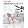 ZMISHIBO 52 Inch Ceiling Fan with Light, App&Remote Control, Flush