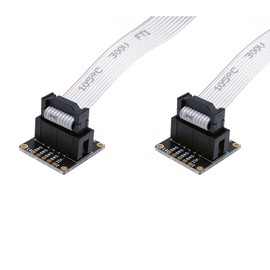 Treedix 2pcs JTAG Breakout Board Adapter SWD Adapter Board Jtag Debug Board with 2 Row 2.54mm Pitch 10pins Female to Female IDC Connector Flat Flexible Gray Ribbon Jumper Cable 200mm Pitch for J-Link