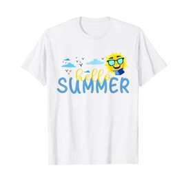 Summer Reading 2022 Hello Summer Vacation Outfits Librarian T-Shirt for Men Women Kids