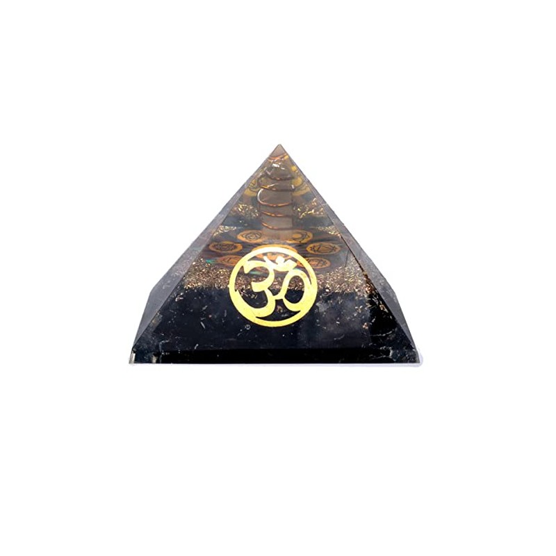 Orgonite Chakra Pyramid Black Tourmaline with ohm