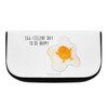 Mr. & Mrs. Panda Fried Egg Cosmetic Bag, White, Hand