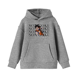 Bioworld Dragon Ball Z Son Goku Boy's Athletic Heather Sweatshirt-X-Large