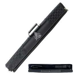 KONLLEN Pool Cue Case 2x4 Semicircle Pool Stick Case 2B4S Woven Textured Pool Cue Bag Carrying Cue Case with Stand