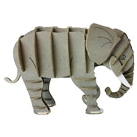 Fridolin 3D Paper Model Elephant Grey