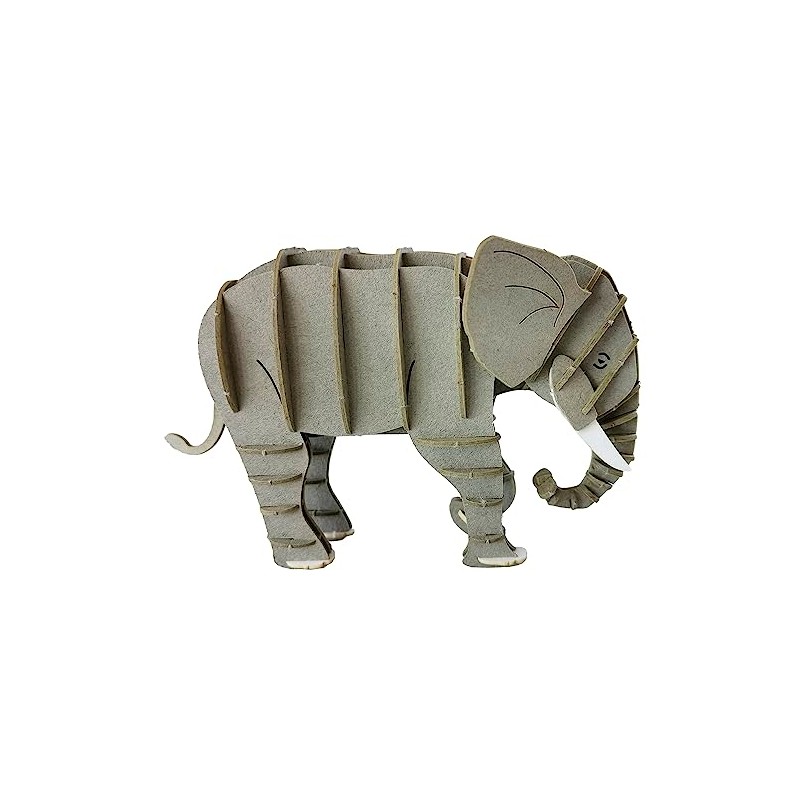 Fridolin 3D Paper Model Elephant Grey