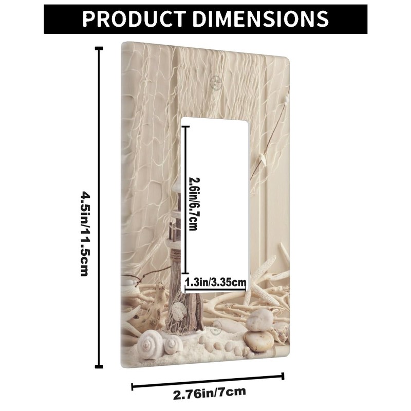 Pznen Rustic Nautical Single Rocker Light Switch Covers Coastal Sea