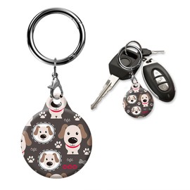 AKPZV air tag Holder with Anti-Scratch Protective Cover,Securely Attach to Your Keys,Bag or Pet Collar(Cute Dog paw)