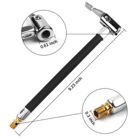 VIPMOON 2 Pcs Inflator Pump Hose Adapter With Locking Air Tyre Tire Chuck, Braided Flexible Tyre Portable Valve Clip for Motorcycle Car Bicycle Pipe Air Tool