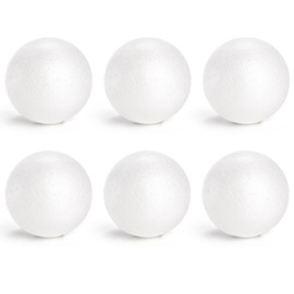 Lyellfe 6 Pack Craft Foam Balls, 6 Inch Round Polystyrene Foam Ball for DIY Arts Projects, Ornaments, School Modeling, Drawing