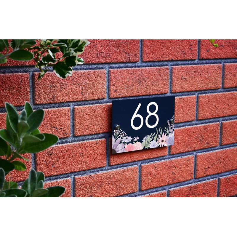 Badgemaster Modern Anthracite House Number Sign Plaque Stainless Steel Standoffs