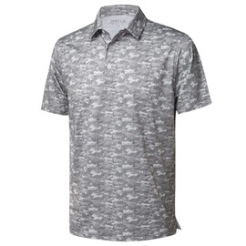 YAMXDM Polo Shirts for Men Short Sleeve Performance Moisture Wicking Casual Club Dry Fit Sports Funny Golf Shirts for Men Camouflage L