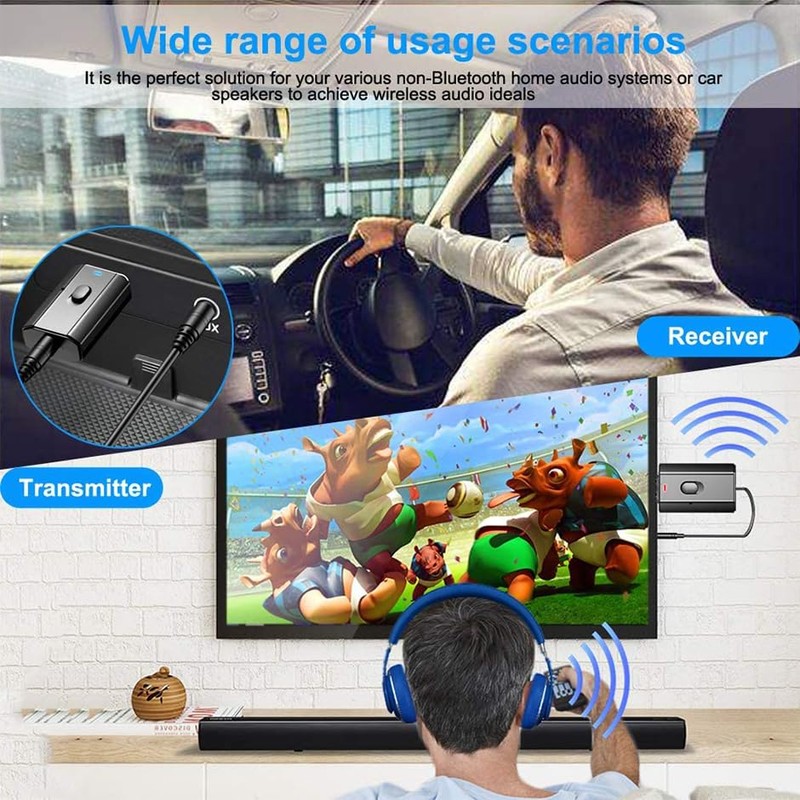 USB Bluetooth 5.0 Transmitter Receiver Audio Adapter AUX 3.5mm TV