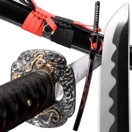 entez Katana Sword 1095 High Carbon Steel - Sharp Blade, Premium Quality for Outdoor Use and Collectin