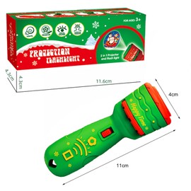 Christmas Flashlight Projector for Kids, Christmas Projector Torch, 24 Patterns Projector Lights for Girls Boys Night Light Christmas Party, Ideal Kids Gift for Christmas Projector Torch Light (Green)