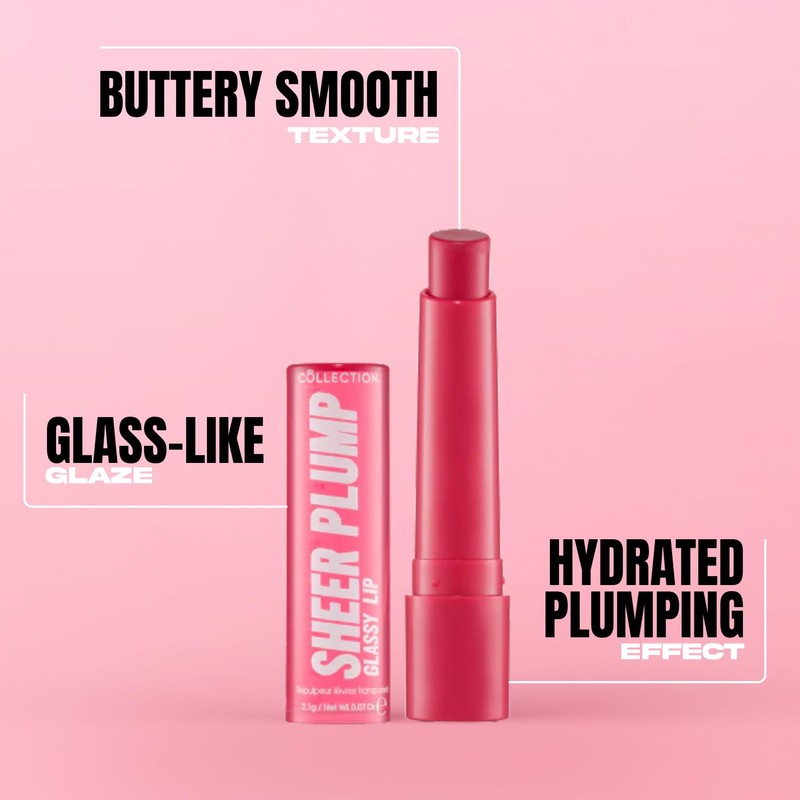 Collection Sheer Glassy Lip Plump- Cherry Glaze- 2.1g