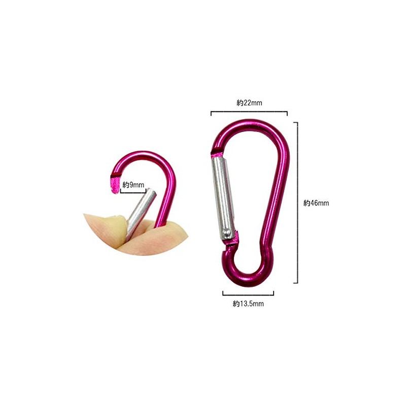 Merrowstore Carabiner, Aluminum, 10 Pieces, Gourd Shape, Length 1.8 inches