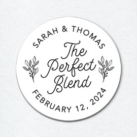 The perfect blend sticker, Wedding favor stickers, Coffee bag favors, Tea favors, Party Favor Stickers, wedding favor labels F16:33