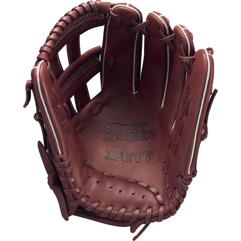 Zett Soft Baseball Glove, Soft Steer, All-Round Use, For Right-Handed