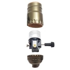 B&P Lamp® Antique Brass Finish Table Lamp Wiring Kit with a 7 Inch Harp and 3-Way Socket