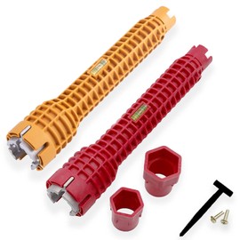 AHUNTTER 2 Pieces 5 in 1 8 in 1 Multifunction Faucet & Sink Installation Key Plumbing Tool Sink Wrench Water Pipe Socket Wrench for Toilet Bowl Bathroom Kitchen Plumbing -