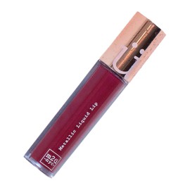M2U NYC Lipstick, Long Lasting, Liquid, Metallic Finish, Red Purple-Wild