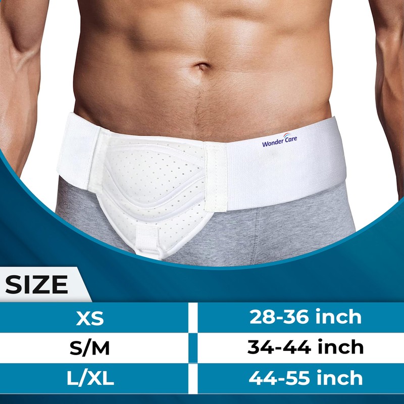 Wonder Care Hernia belt_men Inguinal-Hernia-Stützband Schmerzlinderung_entfernbare Kompressionspads Beckenwirbelsäule Flexibel einstellbar