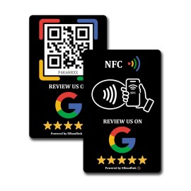 Card with NFC Chip & QR Code - Easy Access to Google Business Page for Customer ReviewsColor: Black - 1PC, Material: PVC, Memory: 144 bytes
