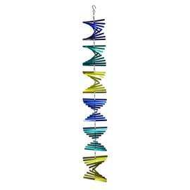 In the Breeze Stacked Shimmer Helix Hanging Wind Spinner, Stainless Steel, Cascade,7056