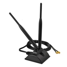 Dual Band WiFi Antenna 8dBi 2.4GHz 5.8GHz SMA Adapter, Bluetooth Antenna 6DB Omnidirectional High Gain Extended Antenna with Magnetic Base