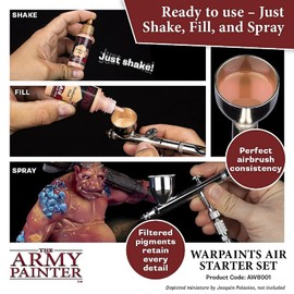 The Army Painter Warpaints Air Starter Set - Non-Toxic Water Based Airbrush paint set – paint and primer for Tabletop Roleplaying, Boardgames, and Wargames Miniature Model Painting