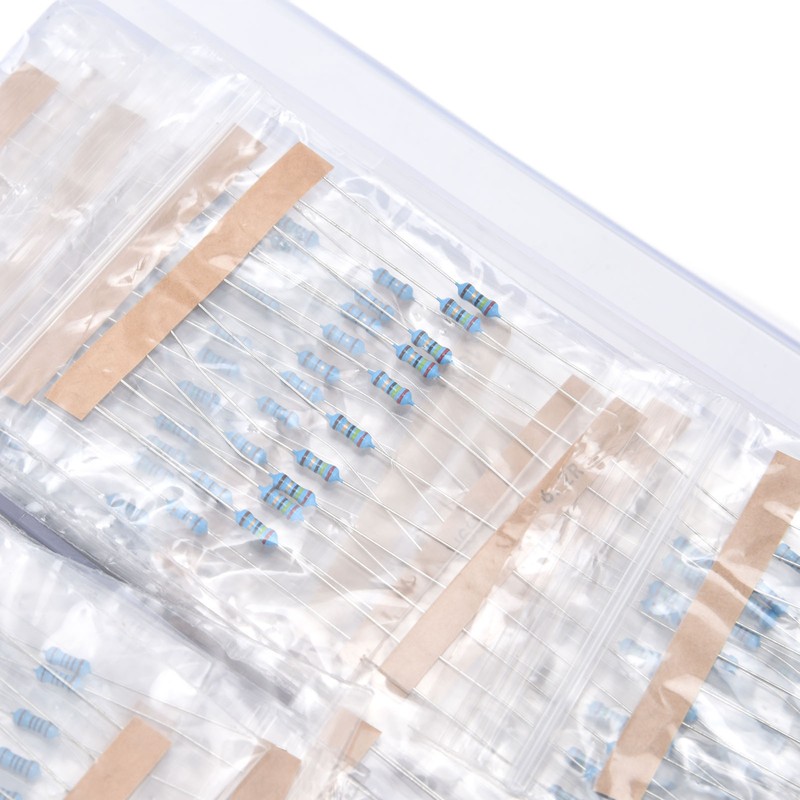 1450Pcs Metal Film Resistor Kit 145 Values Assortment 1~1MΩ 1/4W