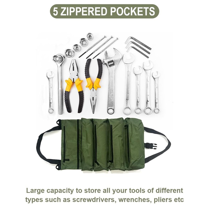 Bangbobi Tool Bag Roll Bag, Small & Empty, with 5