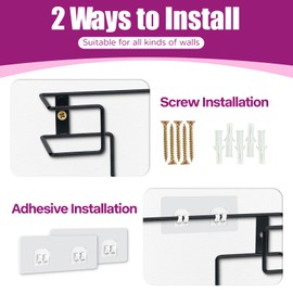 Mxsapve Glove Box Holder 2 Pack, Disposable Glove Dispenser Wall Mount, Metal Glove Rack Organizer for Rubber Latex Gloves Facial Tissue, Black