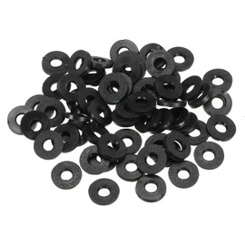 PATIKIL M4 Rubber Flat Washer, 60 Pack 4mm ID 9mm OD 1.2mm Thick Sealing Spacer Gasket Ring for Faucet Pipe Water Hose Fastener Bolt, Black