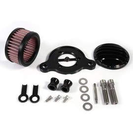 Kit de sistema de filtro de admisión de filtro de aire para Harley Sportster XL883 XL883N XL883R XL883P XL1200 XL1200L XL1200X Iron 883 Forty Eight XL1200X 2004-2016 Billet aluminio CNC lavable a