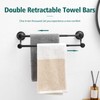 Hoimpro Adjustable Retractable 15-27 Inches Stainless Steel Bathroom Towel Bar,