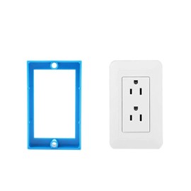 4pcs 1/2" Single Gang Outlet Box Extenders with 8 Screws, Compatible with Standard Electrical Boxes & Switches, ABS Junction Box Extender (Blue)