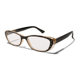 ShadyVEU Vintage Retro Fashon Rhinestone Magnifiers Reading UV400 Colored Womens Glasses 1.25 to 3.00 (2.25x, Teal/Brown/Pink)