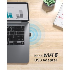 BrosTrend WiFi 6 AX300 Nano USB WiFi Dongle, Mini USB WiFi Adapter for PC, Portable Wireless Internet Dongle, WiFi 6 USB Dongle, 2.4GHz Only, 286Mbps, Easy Setup, for Windows 11/10/7 (Not for Mac)