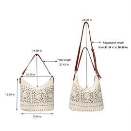 Eiyye Handmade Crochet Bag – Boho Crossbody Purse for Women, Lightweight Woven Shoulder Bag for Travel, Vacation & Daily Use (Off White)