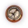 NKlaus Sundial Compass Made of Antique Brass on Wooden Base