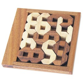 Nuber Game for Head Fracture from 9 Years - Difficulty Level 3/6. Made of Solid Wood to CE Standards, French Brand Le Deélirant, Solution with Illustrations. Remove/Insert 10 Digits in the Frame