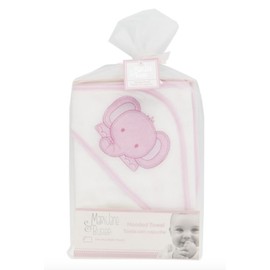 Mary Jane & Buster Pink Elephant Baby Girl Hooded Bath Towel NIP Mesh Bag Mary Jane & Buster