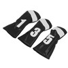 3PCS Golf Club Head Cover PU Leather Waterproof Protective Golf